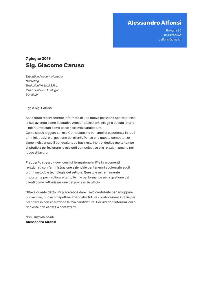 CV template Blu contemporaneo