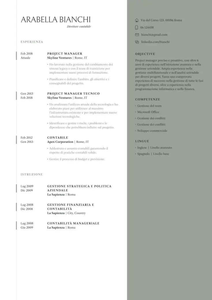 CV template Amsterdam