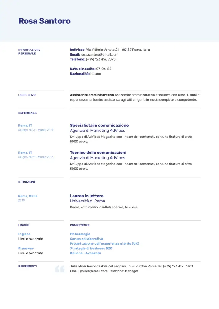 CV template Europeo