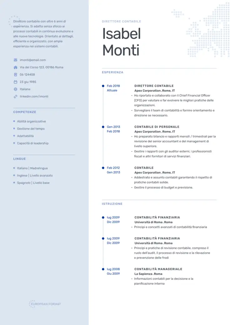 CV template European 2023