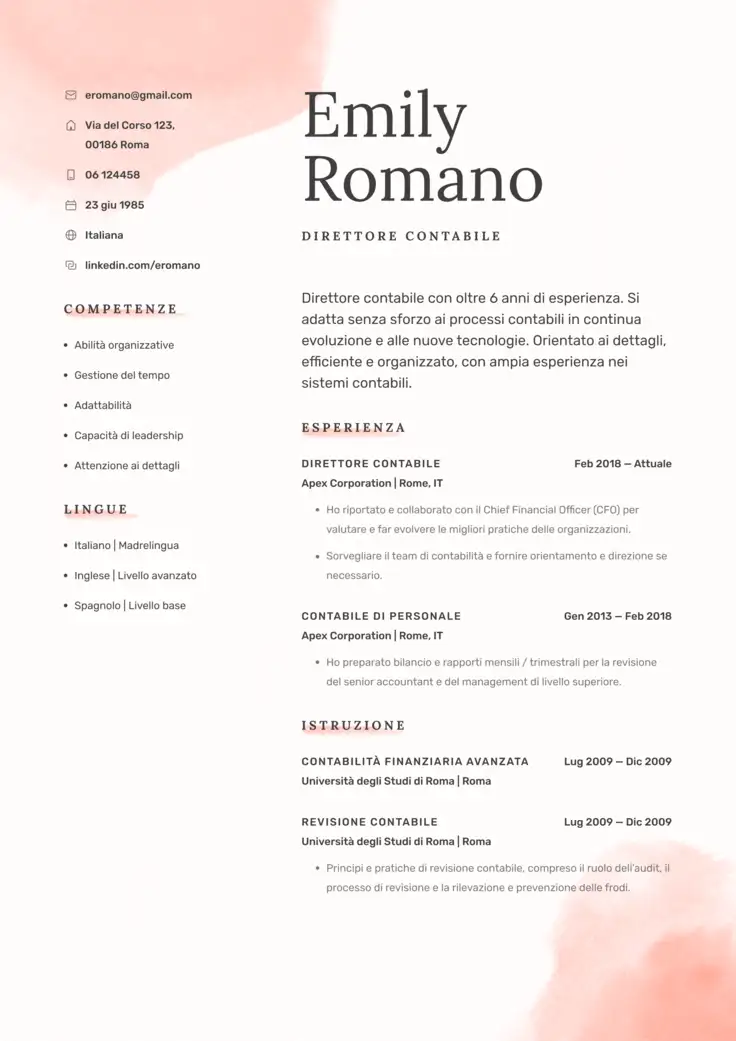 CV template Firenze