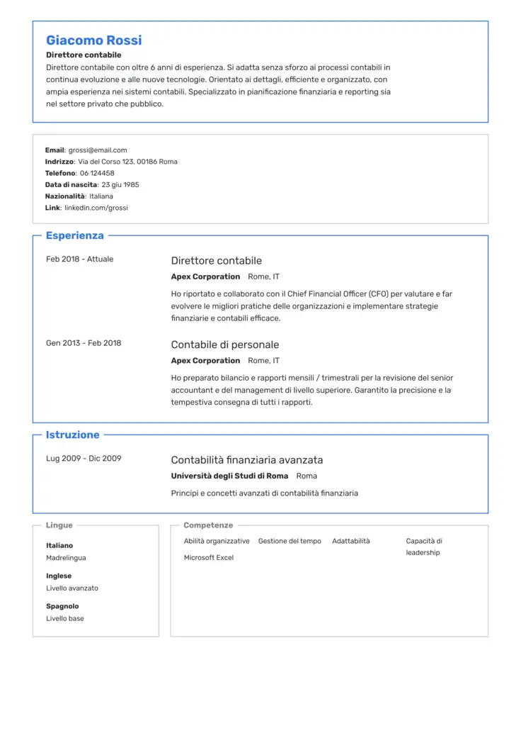CV template Illinois