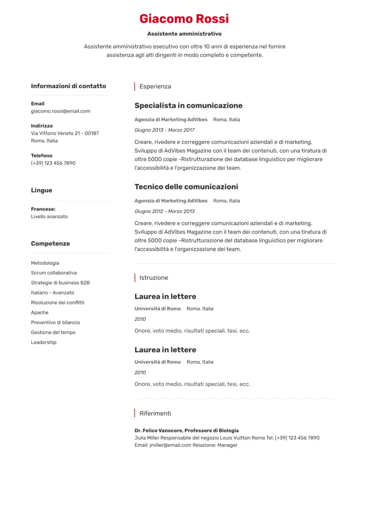 CV template Johannesburg
