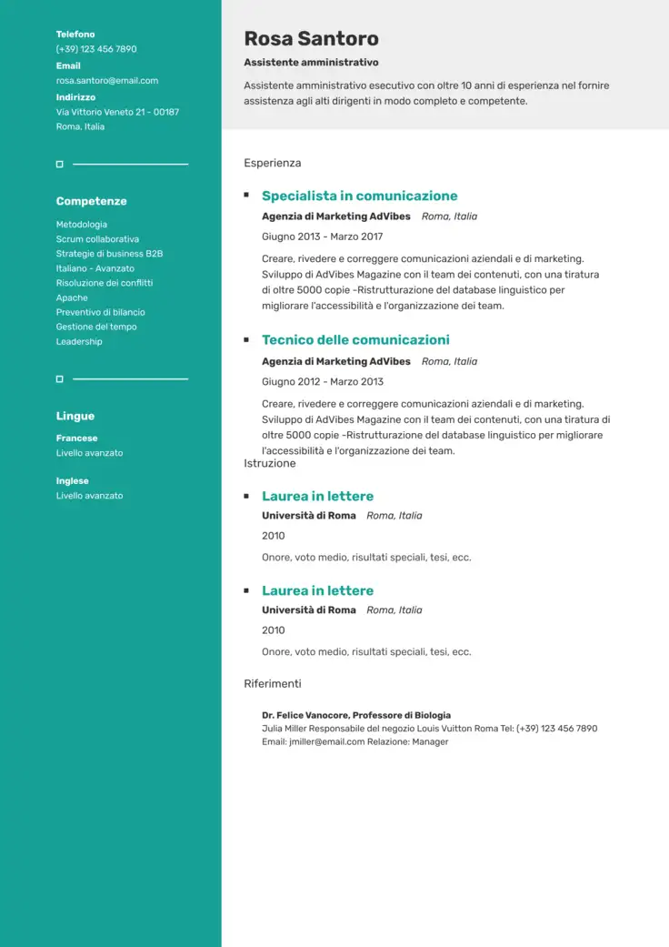 CV template Montevideo