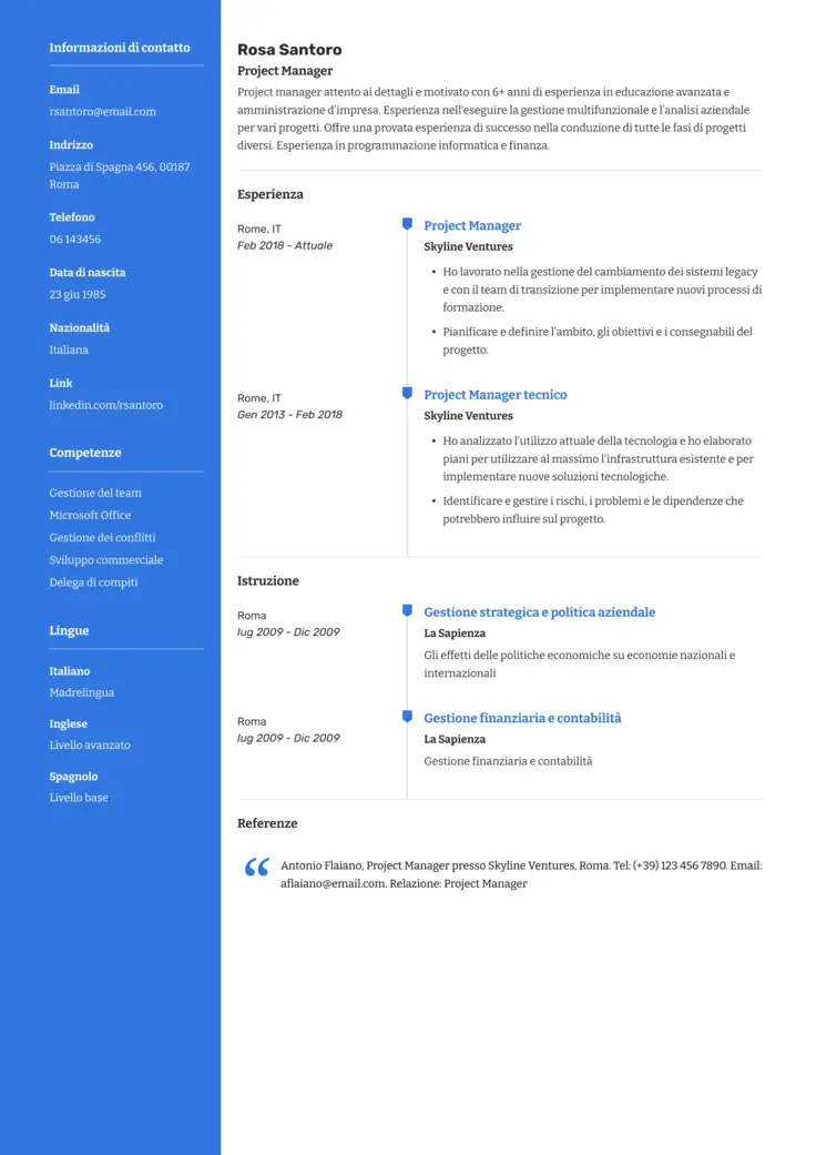 CV template New York