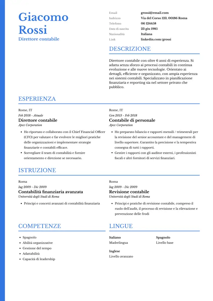 CV template Praga