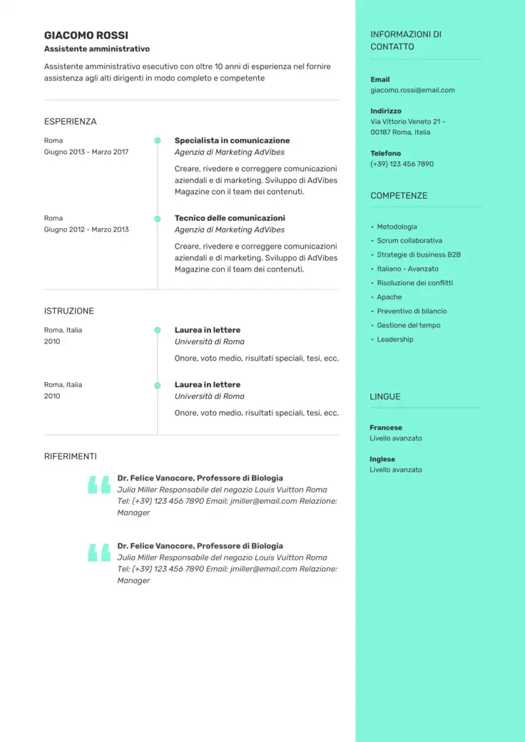 CV template Québec