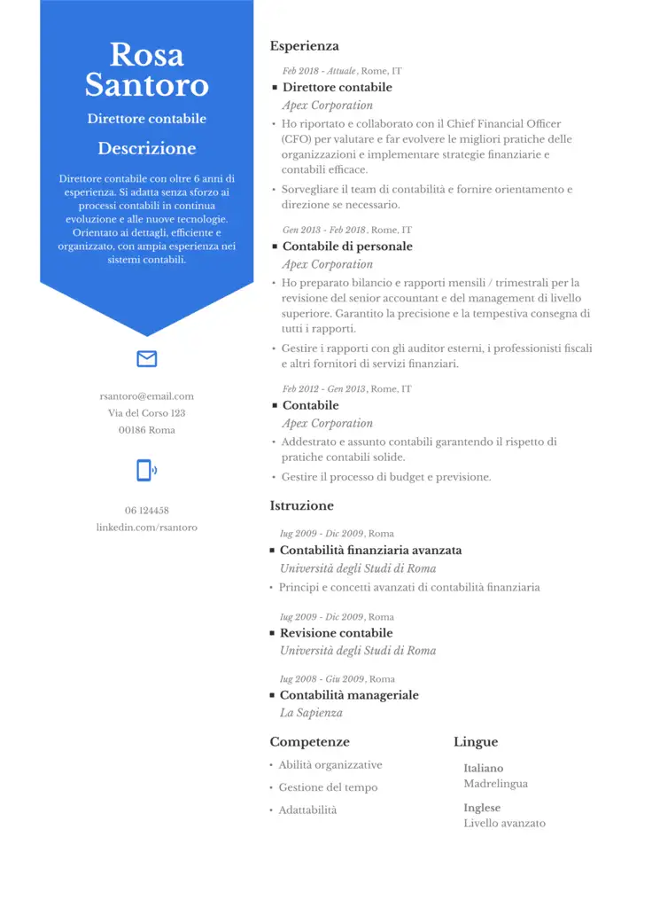 CV template San Francisco