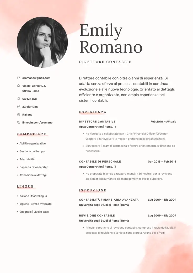 CV template Firenze