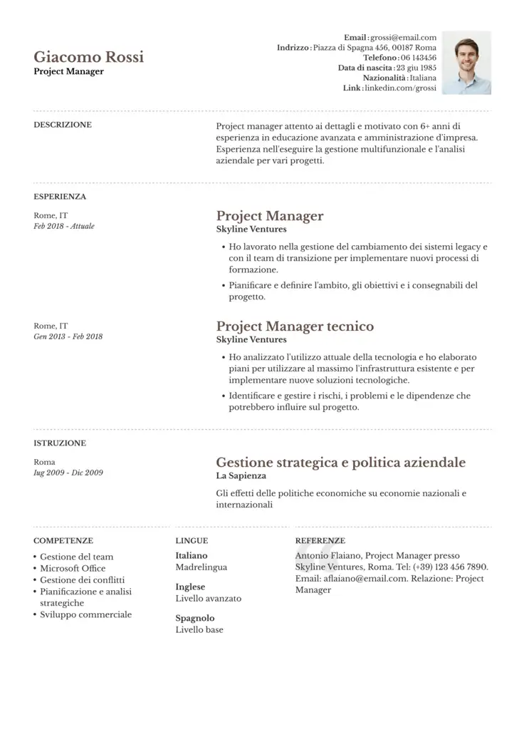 CV template Toronto