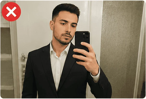 foto selfie allo sprecchio