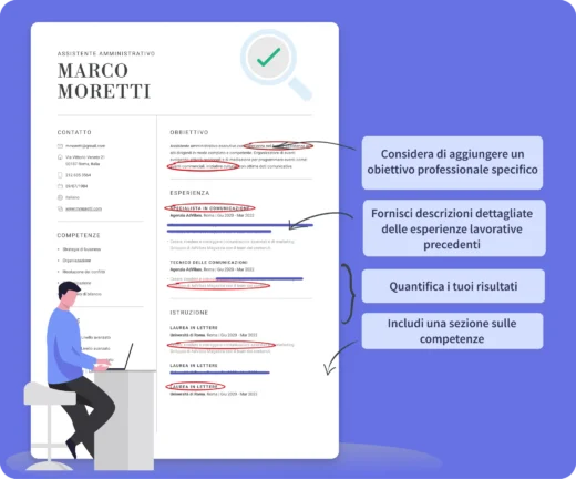 Revisione professionale e personalizzata del CV per onlinecv.it