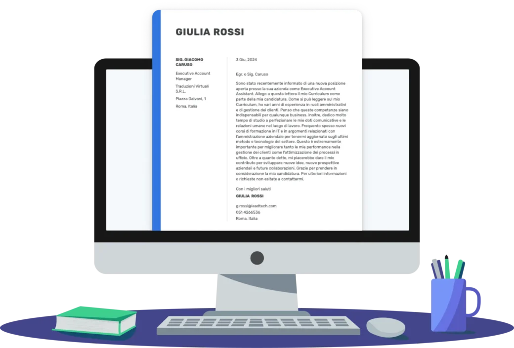 Editor di lettere di presentazione con IA progettato per l’uso su smartphone e tablet